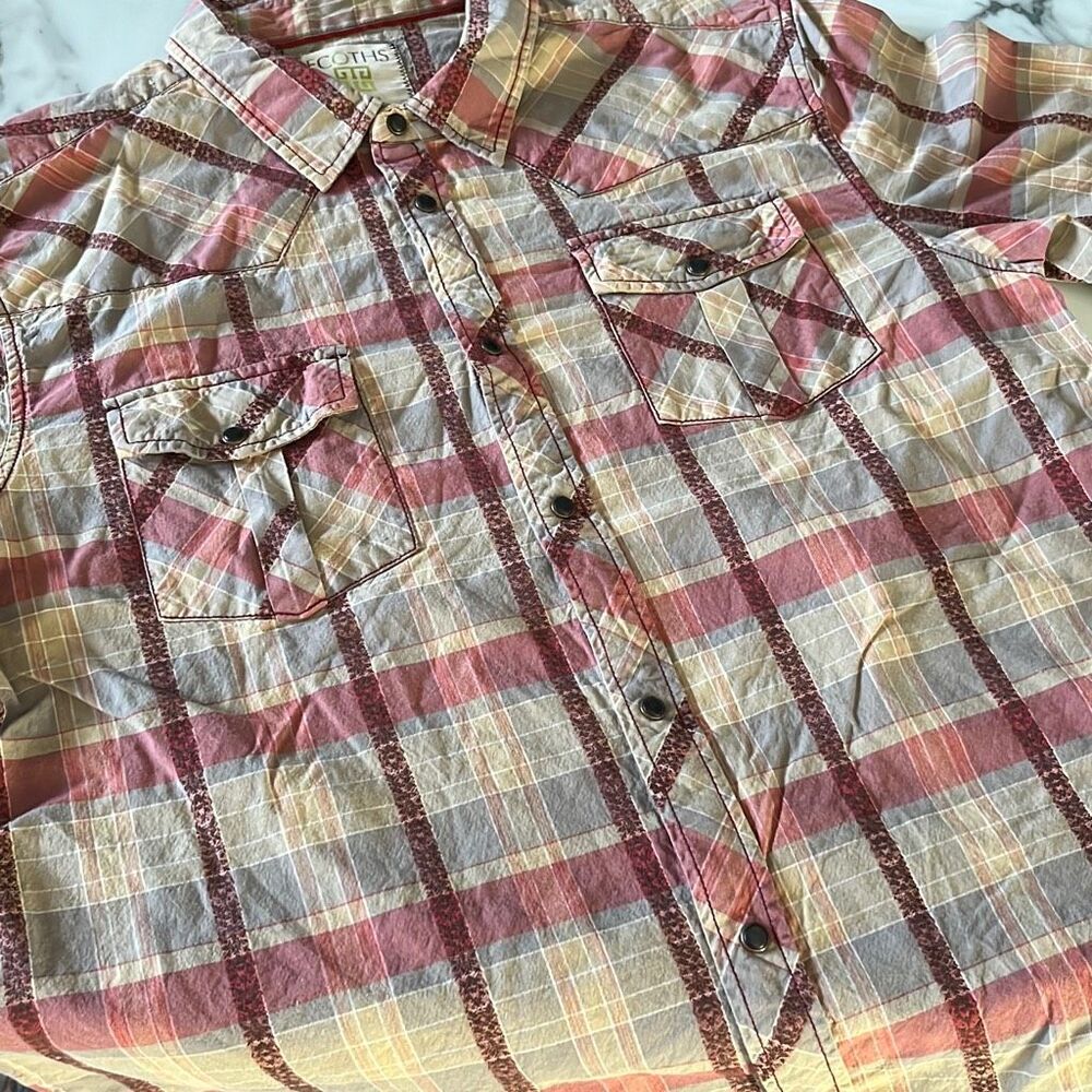 Ecoths Black Pearl Western Style Short Sleeve Button Front Mens L